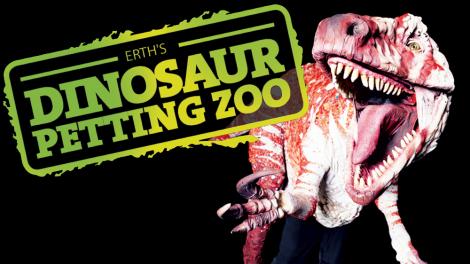 Logo and feature image for the Erth Dinosaur Petting Zoo performances