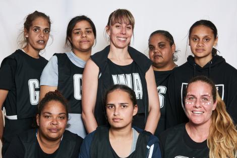 Potrait of Netball Team: Nikki, Wendy, Brenda, Bianca, Riekesha, Healther and Lisa