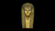 An ancient Egyptian gilded gold mask