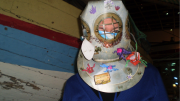 Child wearing scuba diving mask