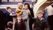 Stephen and his family on board the Fairstar in 1968 on their migration journey 