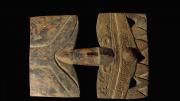 Hard wood plaque from the Middle Sepik region. Front View.