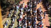 Miner's Memorial Audience seen from an aerial perspective