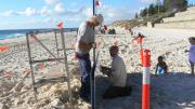 Installing the sculpture for the art exhibition Sculptures by the Sea