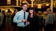 fashionable guests posing at the museum for the Costarella and Frock stars exhibition launch