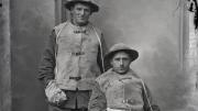 Two World War I soldiers posing for a photograph