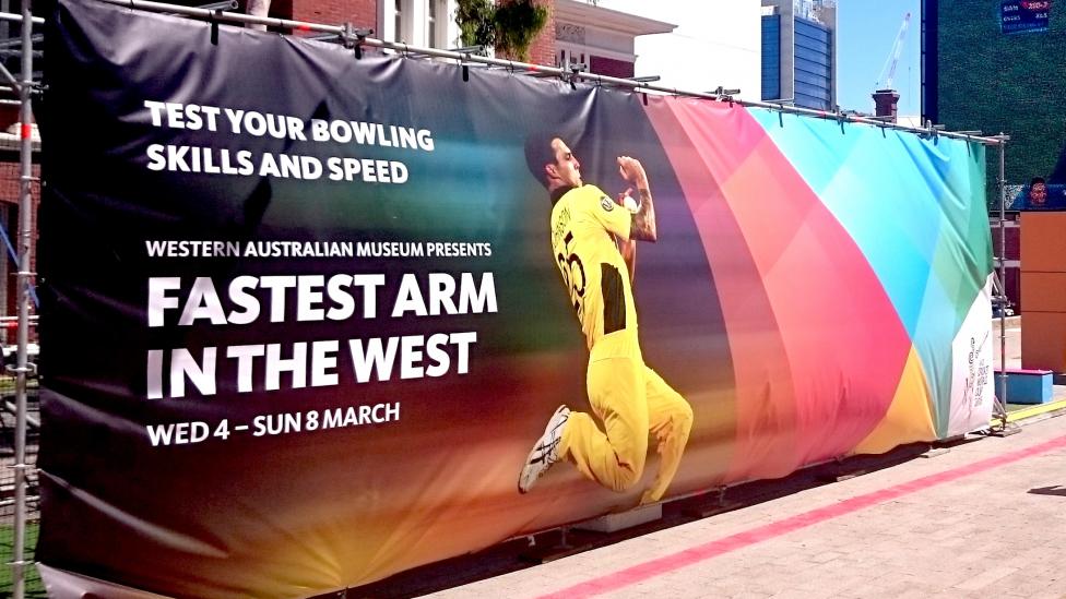Boy bowling at Fastest Arm in the West 