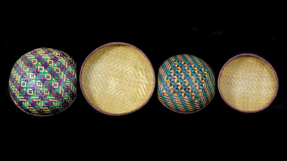 4 circular baskets in a row Image copyright WA Museum