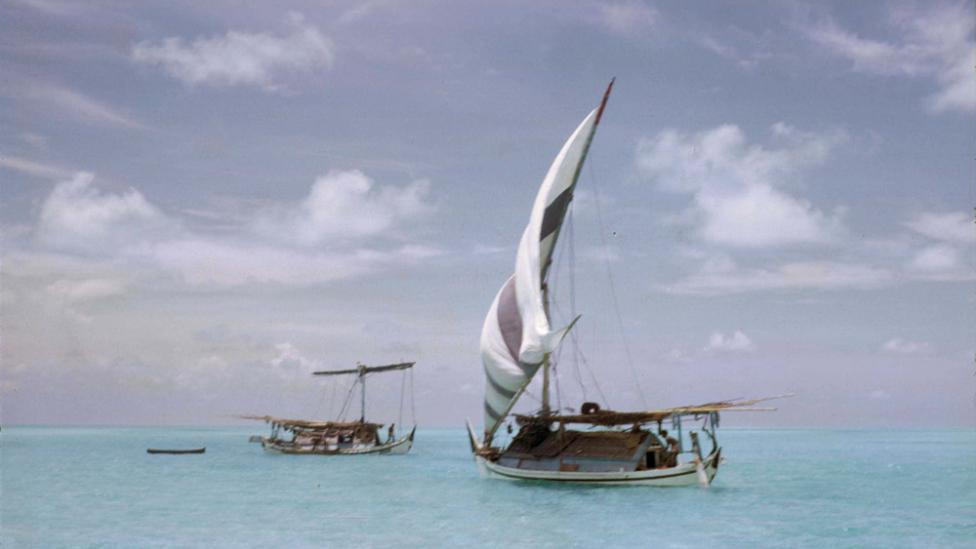 A sailing boat moored off Ashmore Reef