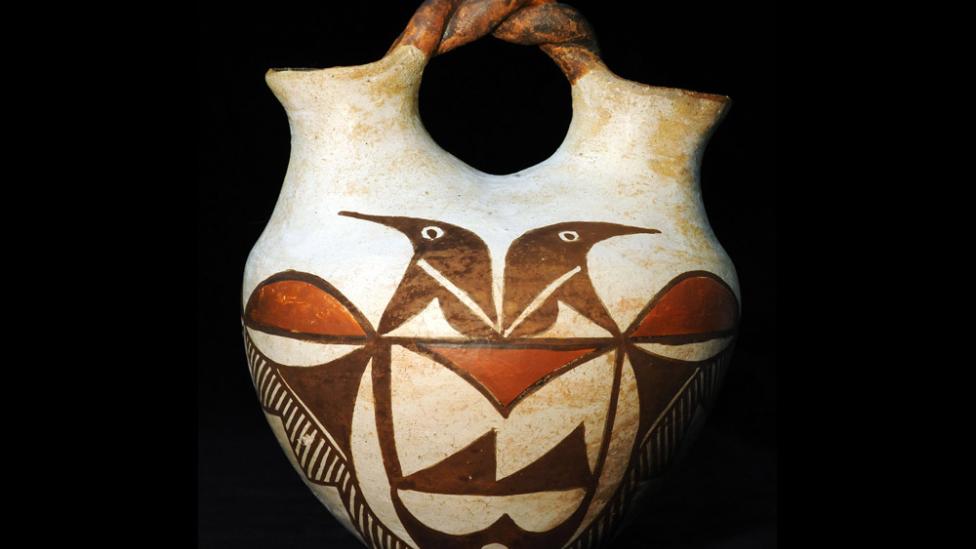 An ornately painted wedding bowl
