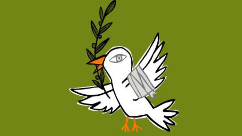 A college artwork of a peace bird