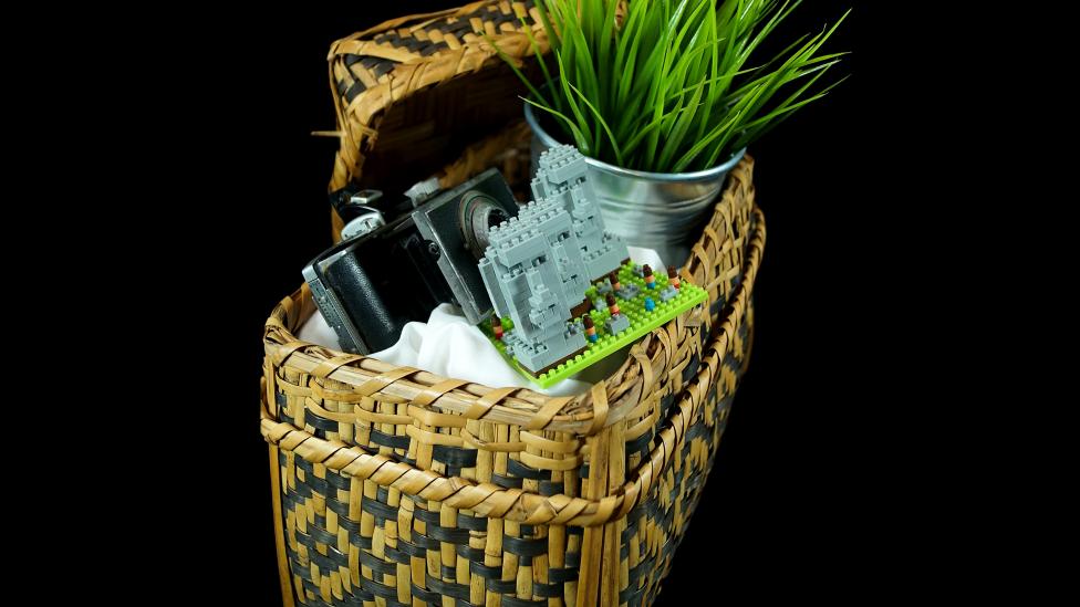 A treasure basket filled with treasures.