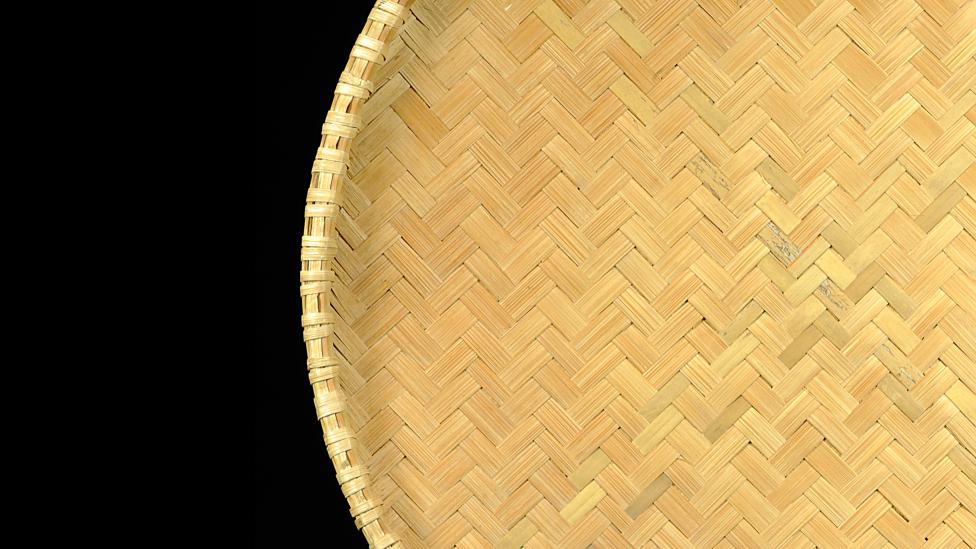A Basket with Diagonal Plaiting 