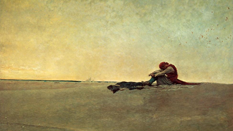The misery of a shipwreck surviror