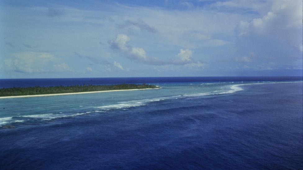 Image of an atoll in the ocean