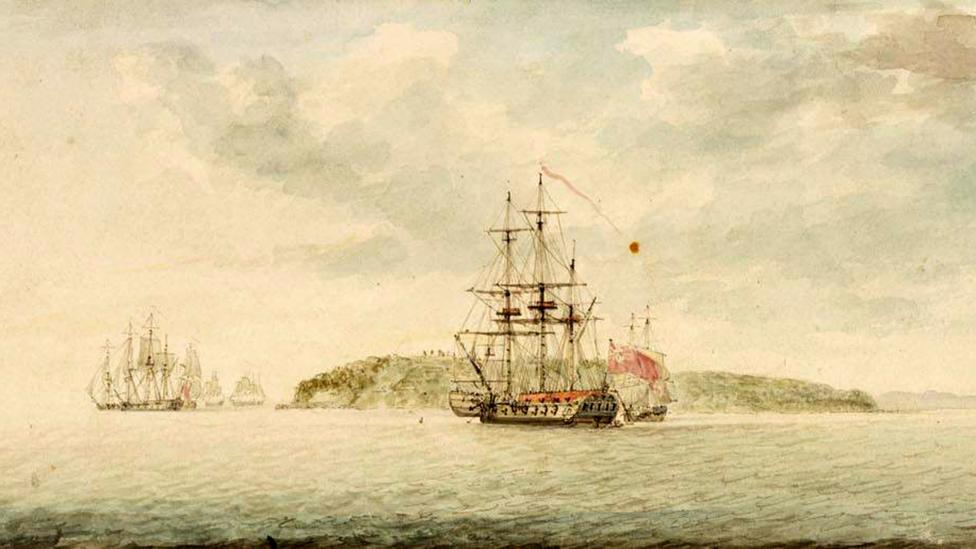 The First Fleet in Botany Bay