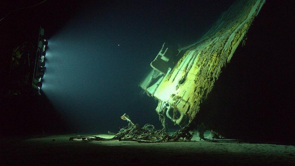 The inverted bow section of HMAS Sydney (II)