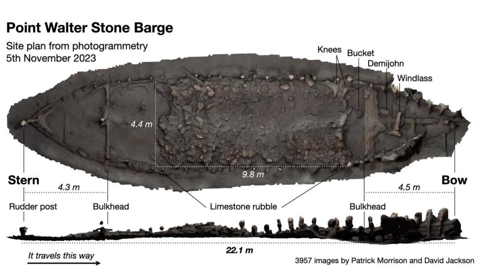 Point Walter Barge wreck site map