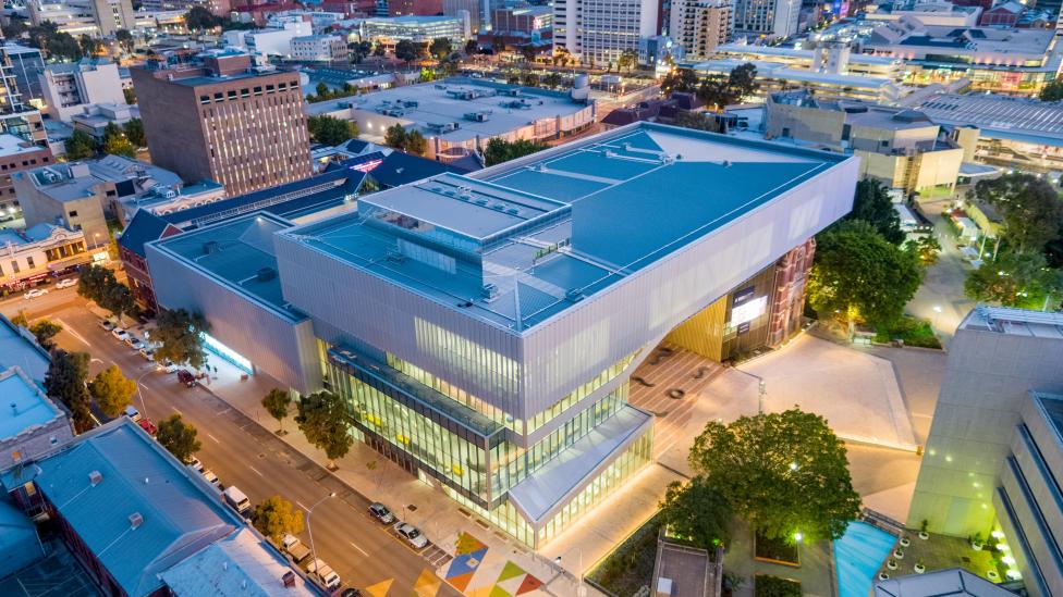 The WA Museum Boola Bardip exterior from above