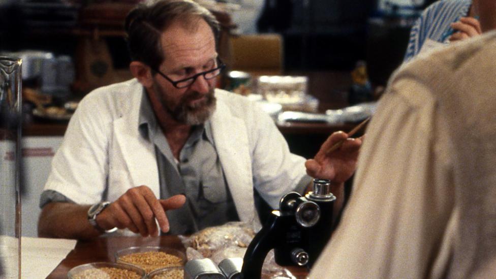 Harry Butler working on specimen preparation