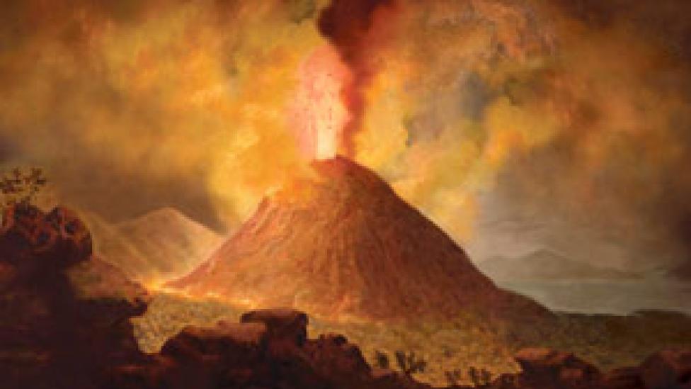 Illustration of an eruption of Mount Vesuvius