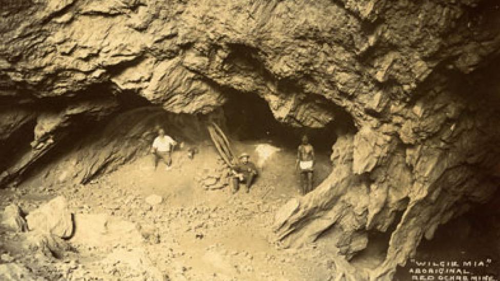 A traditional ochre mine in the early 20th century