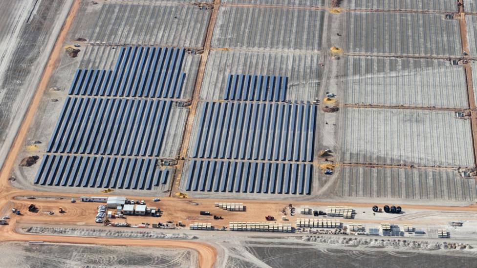 A massive solar power farm