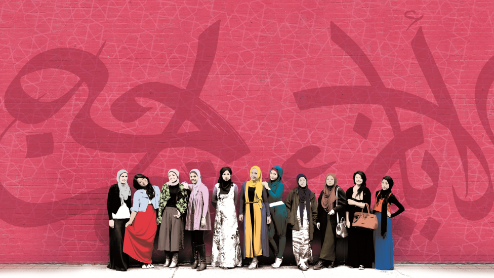 a group or Australian Muslim women wearing fashionable clothing