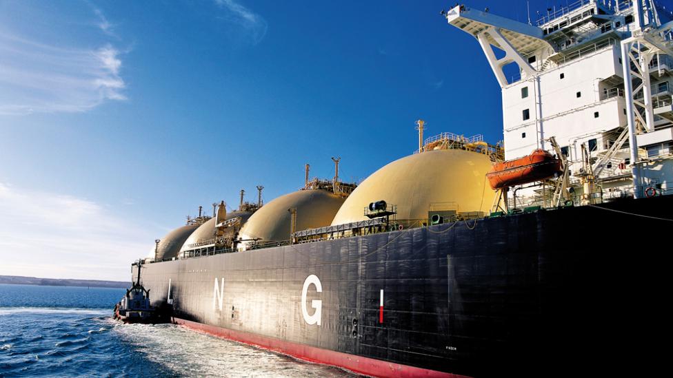 A large LNG tanker on the ocean