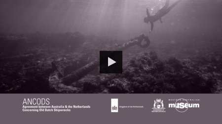 A diver near the Batavia shipwreck site