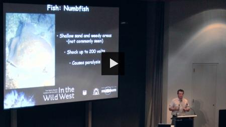 Corey Whisson delivers his talk to an audience